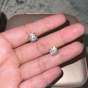 Sterling silver moissanite stud earrings